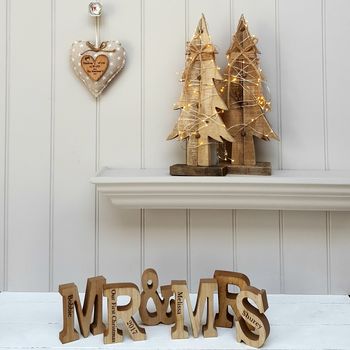 Mr And Mrs Engraved Wood Letters, 2 of 2