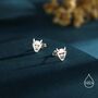Sterling Silver Japanese Demon Oni Stud Earrings, thumbnail 3 of 11