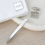 Personalised Silver Plated Tie Clip And Cufflink Set, thumbnail 1 of 12