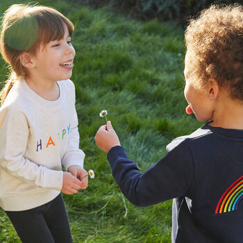 'Happy' Embroidered Children's Sweatshirt, 3 of 12