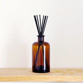 Large Brown Glass Apothecary Diffuser Bottle And Reeds, 4 of 9