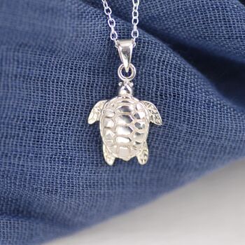 Personalised Sterling Silver Sea Turtle Necklace, 4 of 9