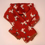 Red Poodle Print Silky Scarf, thumbnail 2 of 4