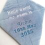 Hello World My Name Is, Hanging Fabric Kite, Pastel Blue Velour Fabric Wall Decor With Four Fabric Bows, Baby Shower Gift, Birth Announcement, thumbnail 1 of 9