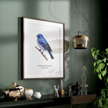 Indigo Bunting Bird Wall Print, 2 of 6
