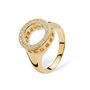 Designer Art Deco Halo Ring In 18ct Gold Vermeil, thumbnail 1 of 6