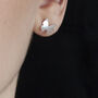 Silver Butterfly Stud Earrings, thumbnail 3 of 4