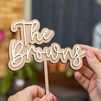 Personalised Wedding Name Cake Topper –Custom Cake Sign, 5 of 9