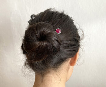 Natural Ruby Hairpin In Sterling Silver, 3 of 3