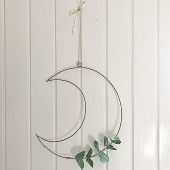 Wire Moon Wreath Frame With Eucalyptus, 5 of 7