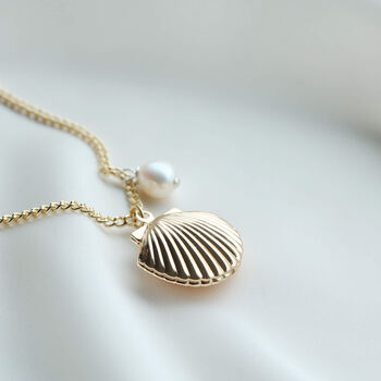 Clamshell And Hidden Pearl Locket Necklace, 2 of 12