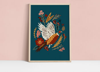 Pheasant And Foliage Print, 4 of 4