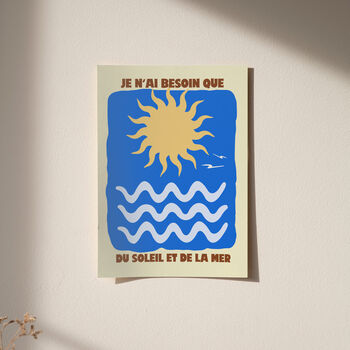 Le Soleil Et La Mer Sun And Sea Typography Print, 5 of 6