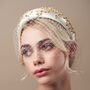 Ivory Padded Headband With Swarovski Crystals Angelica, thumbnail 10 of 12