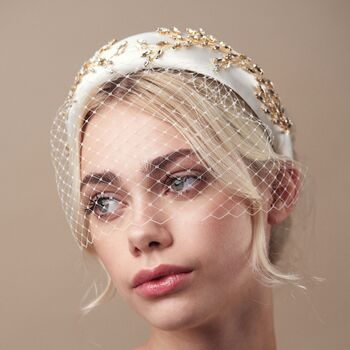 Ivory Padded Headband With Swarovski Crystals Angelica, 10 of 12