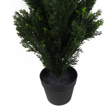 90cm Uv Protected Artificial Cedar Cypress Topiary, 2 of 3