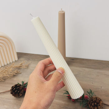 Neutral Christmas Taper Candles Christmas Dinner Candles, 5 of 8