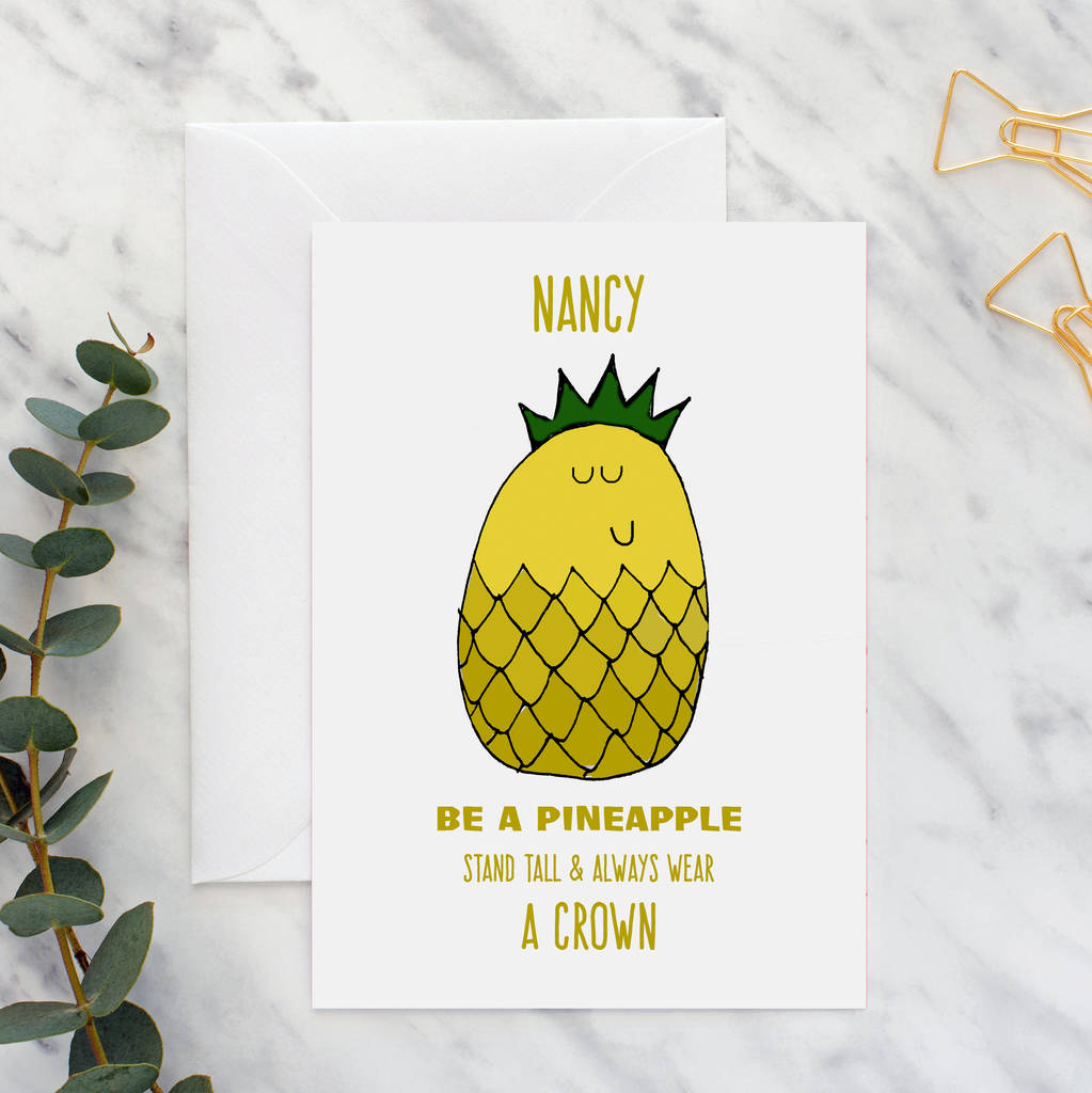Personalised Pineapple A5 Card By Giddy Kipper