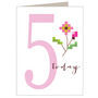 Mini Cross Stitch 5th Birthday Card, thumbnail 2 of 3