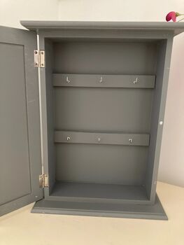 Grey Wooden Key Box Cabinet Wall Mounted Freestanding, 3 of 11