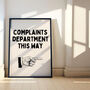 Complaints Department This Way Wall Print | Black And Cream, thumbnail 1 of 3