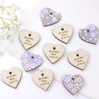 Personalised Floral Wedding Favour Hearts, 3 of 4