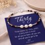 30th Birthday Sterling Silver Three Pearl Gemstone Bracelet, thumbnail 1 of 5