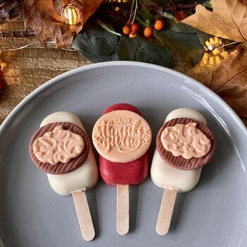 Personalised Thanksgiving Trio Of Cakesicles, 6 of 7