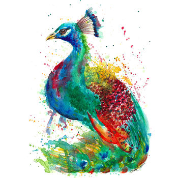 Peacock Painting Illustration Print, 2 of 4