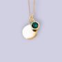 Genuine Emerald Cz Necklace In 18ct Gold Plated Silver, thumbnail 4 of 12