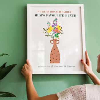 Personalised Mother And Child Birth Flowers Print, 3 of 5