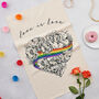 Love Is Love Tea Towel And Mug Gift Set, Gay Pride, thumbnail 1 of 4
