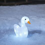 Lights4fun Outdoor Christmas Figure Light Up LED Acrylic Swan Battery Operated With Timer 19cm, thumbnail 1 of 2