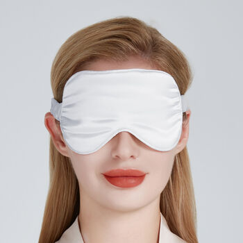 Silk Sleep Mask Gift Box Eye Mask 100% Pure Soft Mulberry Silk Bridal White Luxury Travel Gift Blackout Hypoallergenic, 2 of 7