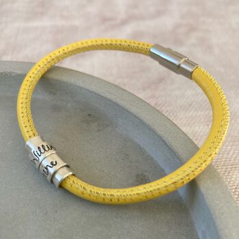 Personalised Sterling Silver Leather Bracelet, 3 of 3