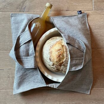 Linen Pie Tote Bag Eco Friendly Pie, Quiche Carrier, 5 of 5