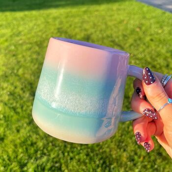 Mojave Glaze Powder Pink And Teal Mug, 2 of 2
