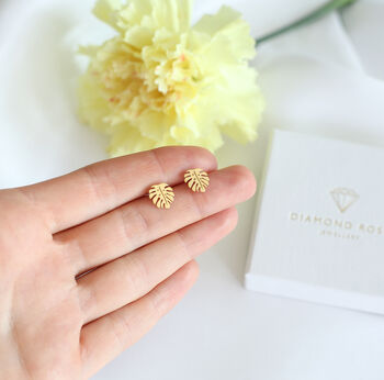 Monstera Stud Earrings, Plant Lover Gift, 2 of 7