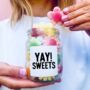 Sweet Jar Gift Filled With Fruit Flavoured Flower Shaped Sweets, thumbnail 1 of 6