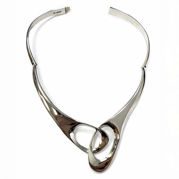 Interlocking Solid Silver Circles Bangle, 10 of 10