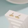 Sterling Silver Tiny White Opal Trio Stud Earrings, thumbnail 3 of 12