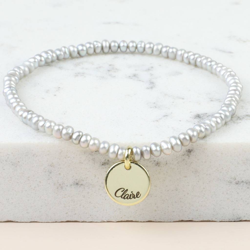 personalised handmade seed pearl and charm bracelet by lisa angel ...