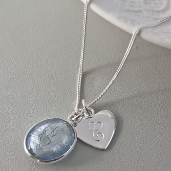 Silver Necklace With Murano Glass Oval And Initial, 2 of 10