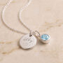 Personalised Sterling Silver March Birthstone Aquamarine Pendant Necklace, thumbnail 1 of 6