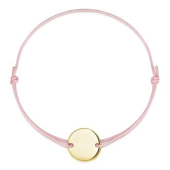 Personalised 18 K Gold Plated Pink Friendship Bracelet, 2 of 3