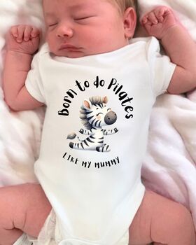 Born To Do Pilates Baby Bodysuits, 3 of 5