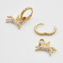 Gold Pegasus Huggie Earrings, thumbnail 6 of 9