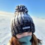 Gradient Dark Winter Sky Reflective Super Bobble Hat, thumbnail 5 of 8