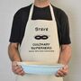 Personalised 'Culinary Super Hero' Apron With Pocket, thumbnail 1 of 2