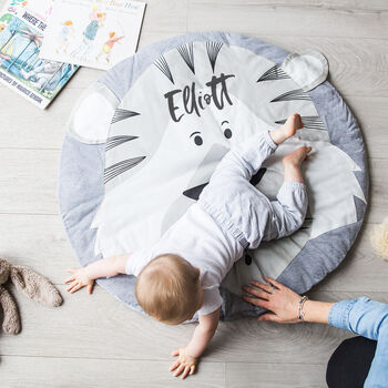 Personalised Tiger Face Baby Play Mat, 2 of 9